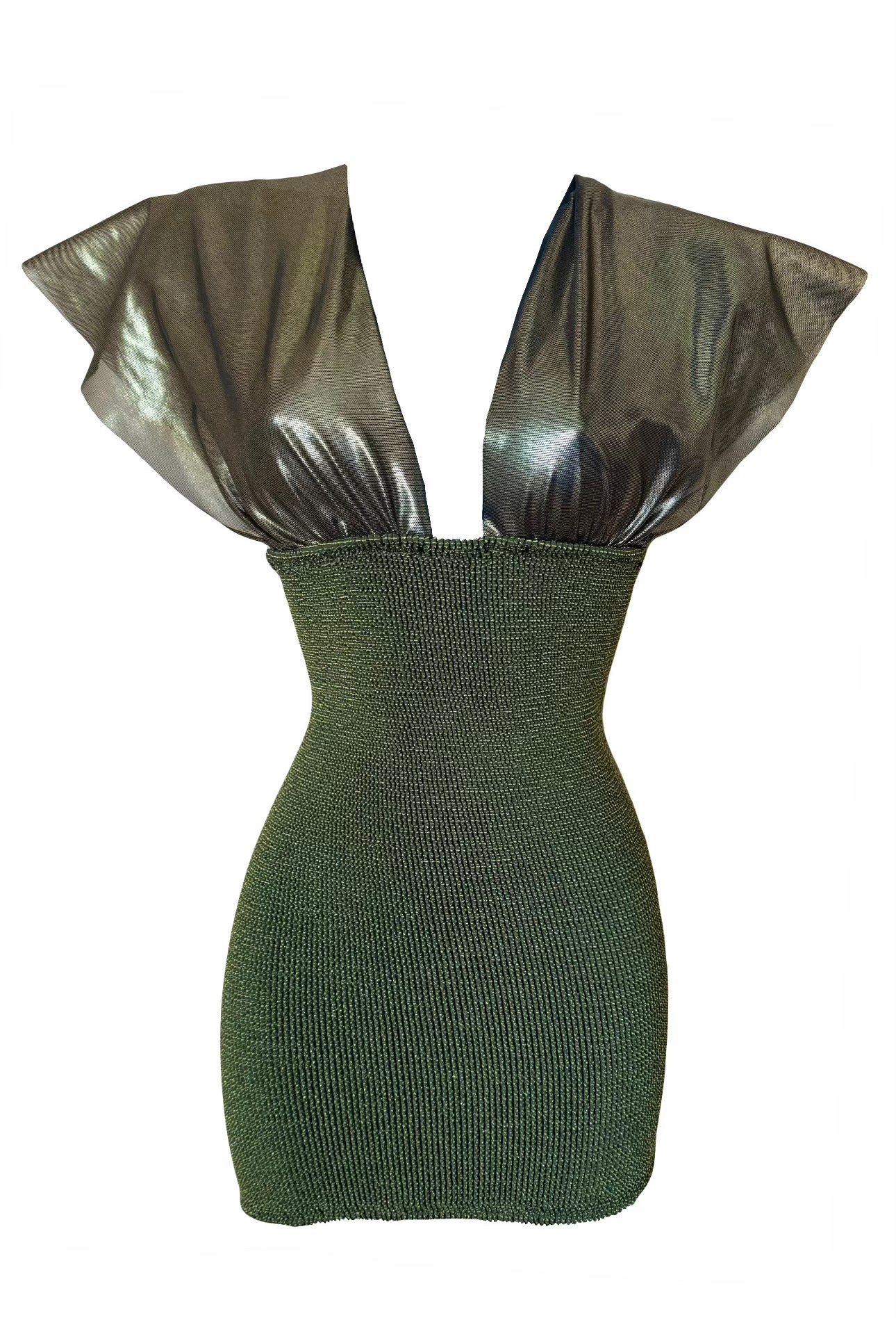 MIRÓ DRESS OLIVE MINI